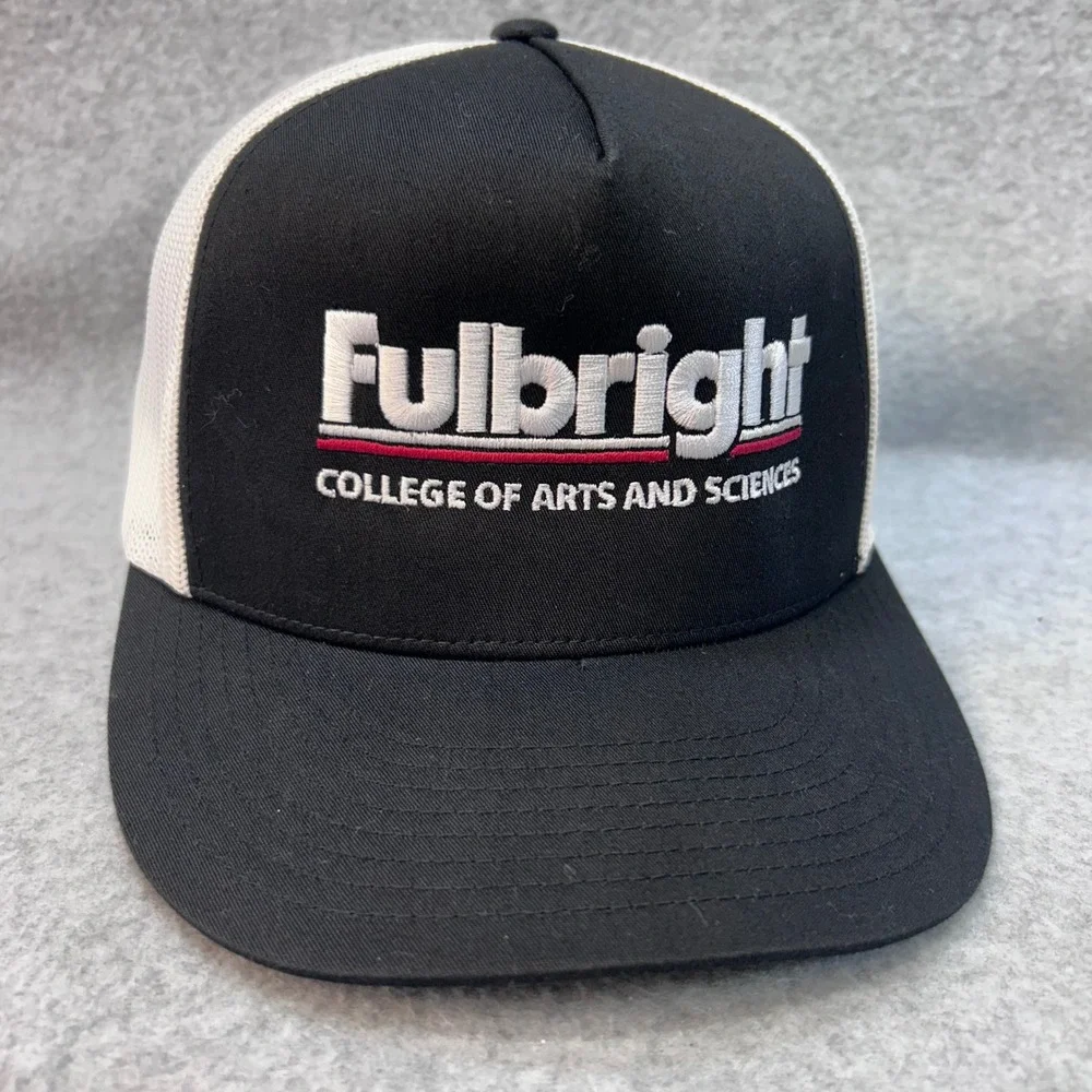 Fulbright College Mens Black Sport-Tek Trucker Hat Snapback Mesh OSFA